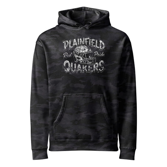 Plainfield Quakers Football Camo Hoodie in Black Camo – Indiana Spirit Wear by Hometown Gameday Co.