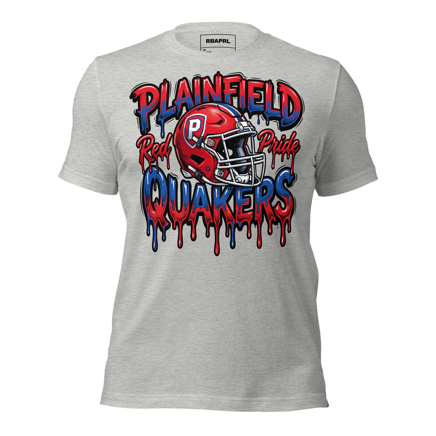 Plainfield Quakers Football T-Shirt in Athletic Heather – Indiana Spirit Wear by Hometown Gameday Co.