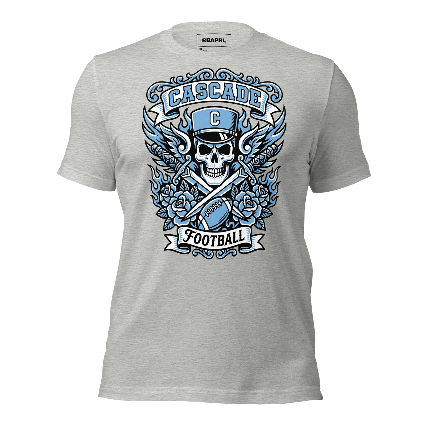 Cascade Cadets Football T-Shirt in Athletic Heather – Indiana Spirit Wear by Hometown Gameday Co.