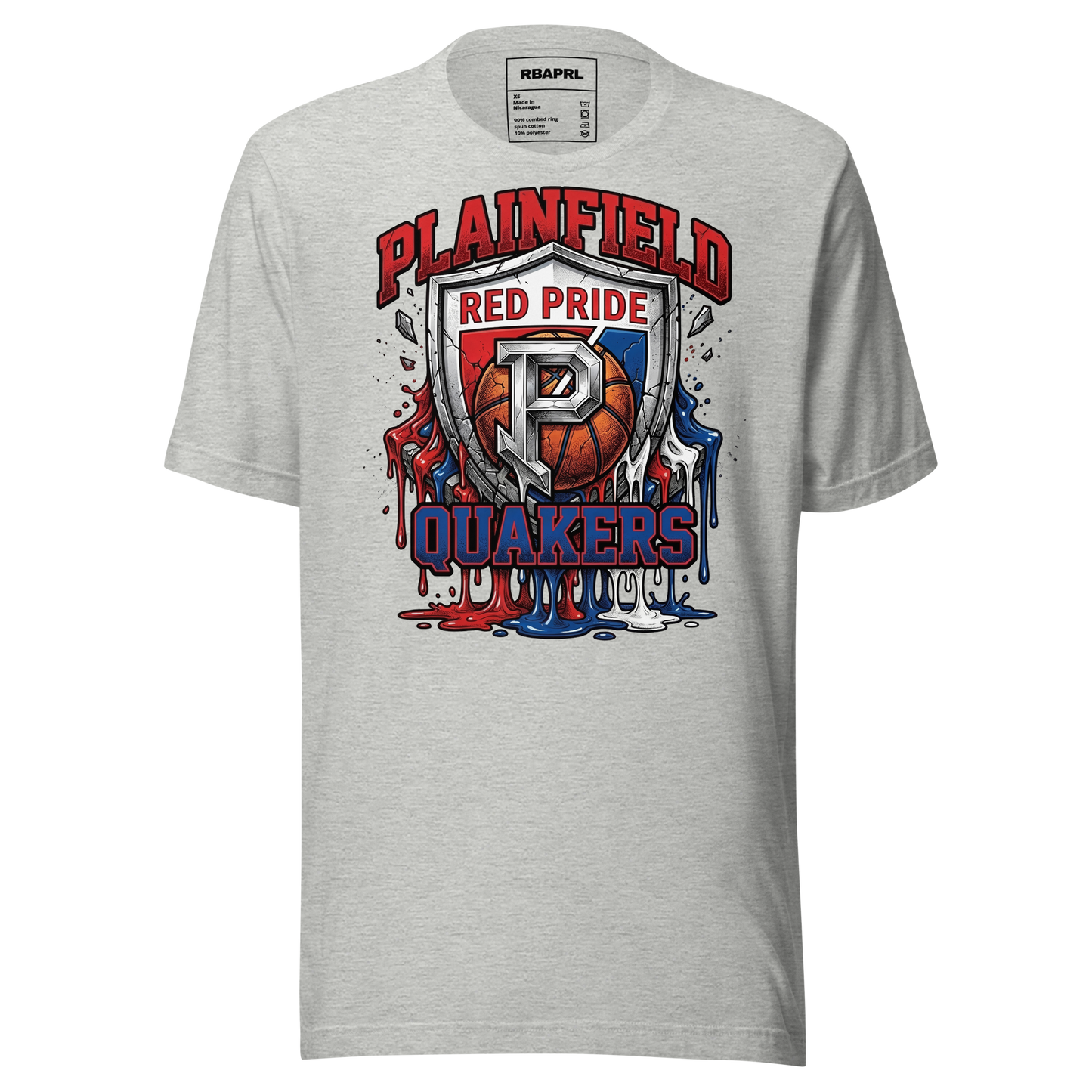 Plainfield Quakers Basketball T-Shirt in Athletic Heather – Indiana Spirit Wear by Hometown Gameday Co.
