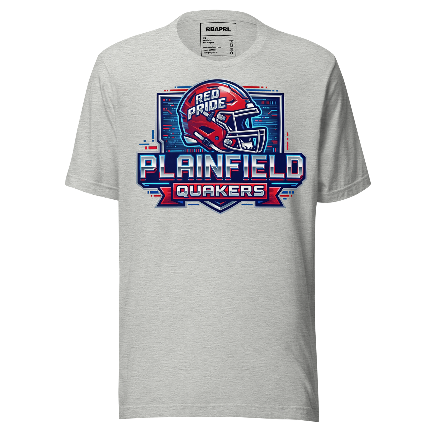 Plainfield Quakers Football T-Shirt in Athletic Heather – Indiana Spirit Wear by Hometown Gameday Co.