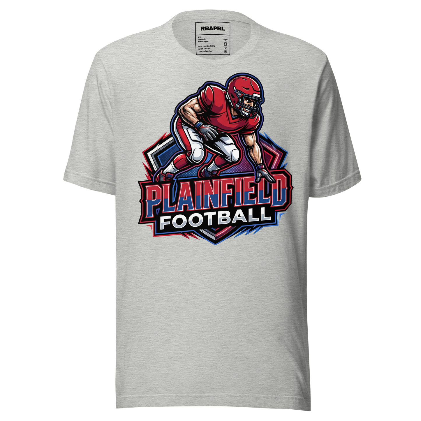 Plainfield Quakers Football T-Shirt in Athletic Heather – Indiana Spirit Wear by Hometown Gameday Co.