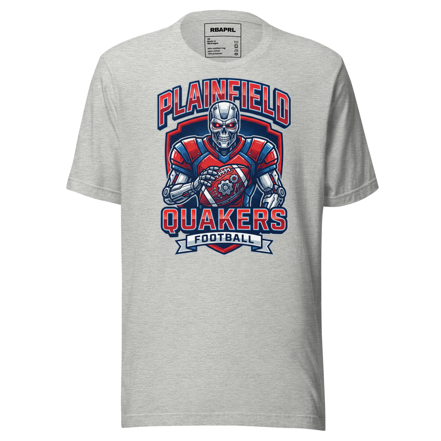 Plainfield Quakers Football T-Shirt in Athletic Heather – Indiana Spirit Wear by Hometown Gameday Co.