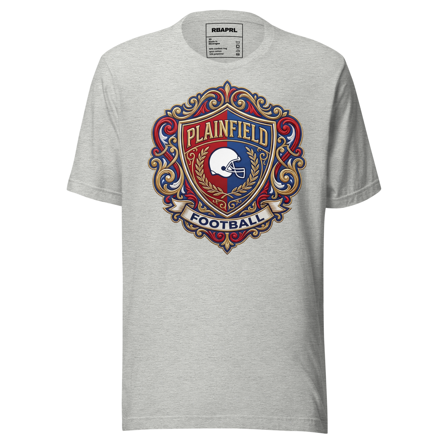 Plainfield Quakers Football T-Shirt in Athletic Heather – Indiana Spirit Wear by Hometown Gameday Co.