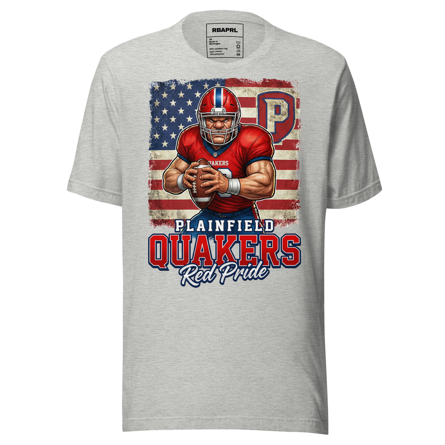 Plainfield Quakers Football T-Shirt in Athletic Heather – Indiana Spirit Wear by Hometown Gameday Co.
