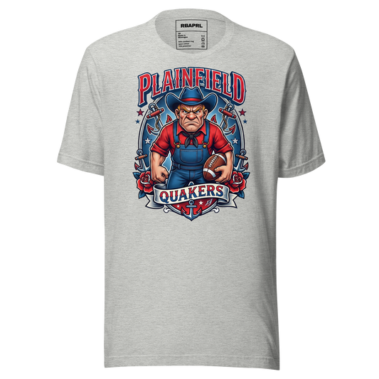 Plainfield Quakers Football T-Shirt in Athletic Heather – Indiana Spirit Wear by Hometown Gameday Co.