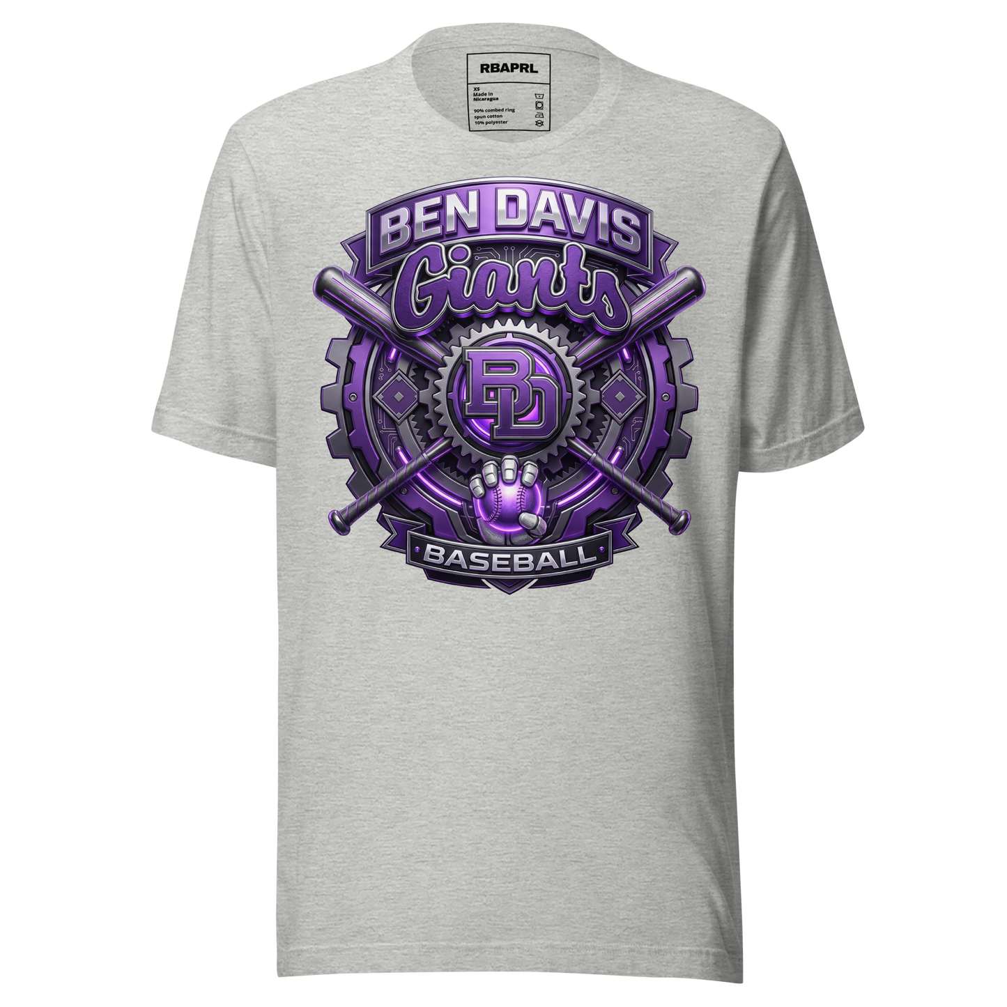 Ben Davis Giants Baseball T-Shirt in Athletic Heather – Indiana Spirit Wear by Hometown Gameday Co.