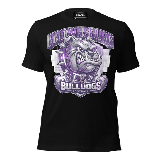 Brownsburg Bulldogs Football T-Shirt in Black – Indiana Spirit Wear by Hometown Gameday Co.