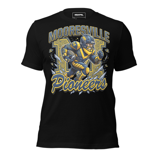 Mooresville Pioneers Football T-Shirt in Black – Indiana Spirit Wear by Hometown Gameday Co.