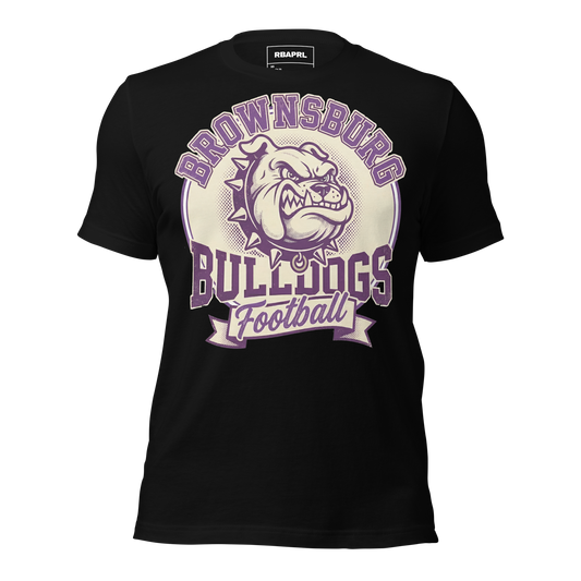 Brownsburg Bulldogs Football T-Shirt in Black – Indiana Spirit Wear by Hometown Gameday Co.