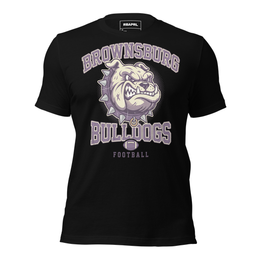 Brownsburg Bulldogs Football T-Shirt in Black – Indiana Spirit Wear by Hometown Gameday Co.