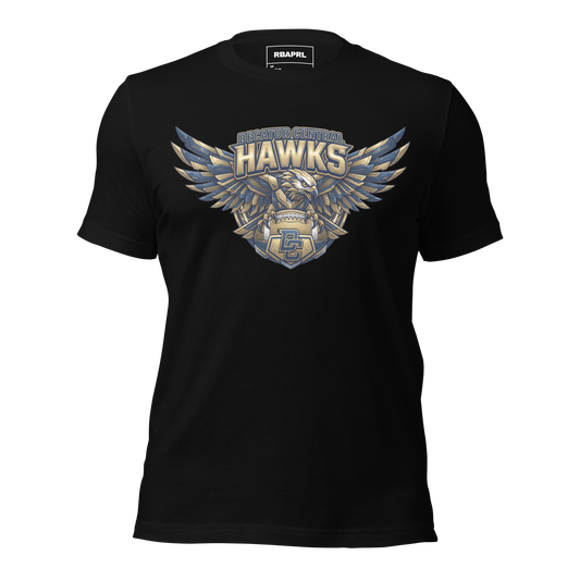 Decatur Central Hawks Football T-Shirt in Black – Indiana Spirit Wear by Hometown Gameday Co.