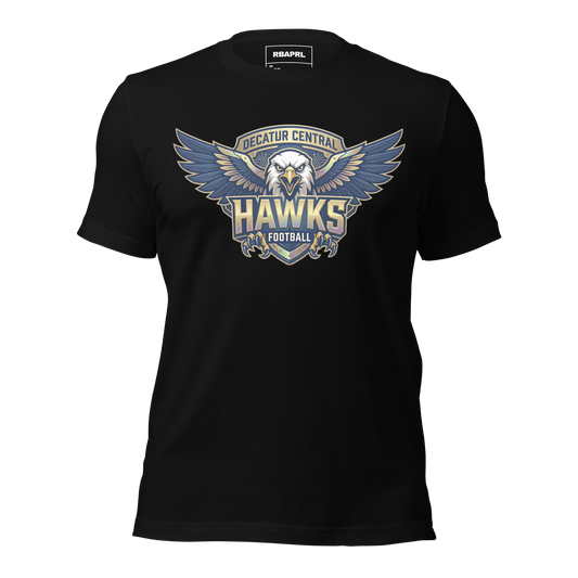 Decatur Central Hawks Football T-Shirt in Black – Indiana Spirit Wear by Hometown Gameday Co.