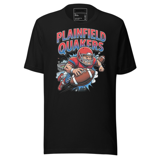 Plainfield Quakers Football T-Shirt in Black – Indiana Spirit Wear by Hometown Gameday Co.