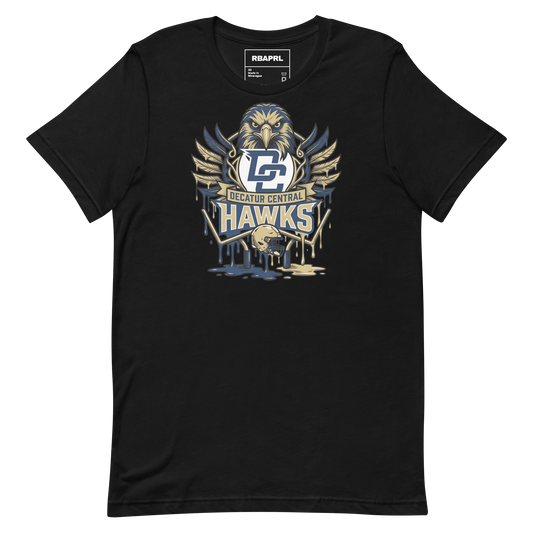 Decatur Central Hawks Football T-Shirt in Black – Indiana Spirit Wear by Hometown Gameday Co.