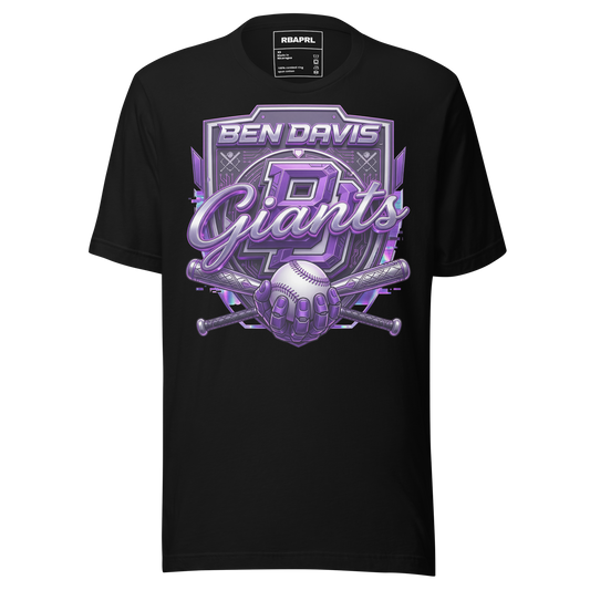 Ben Davis Giants Baseball T-Shirt in Black – Indiana Spirit Wear by Hometown Gameday Co.