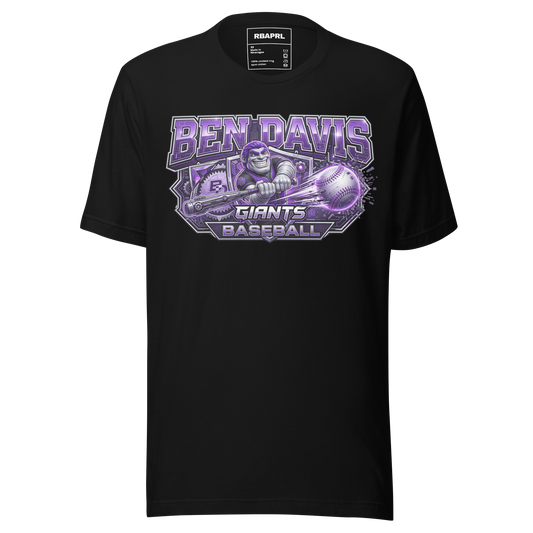 Ben Davis Giants Baseball T-Shirt in Black – Indiana Spirit Wear by Hometown Gameday Co.