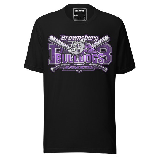 Brownsburg Bulldogs Baseball T-Shirt in Black – Indiana Spirit Wear by Hometown Gameday Co.