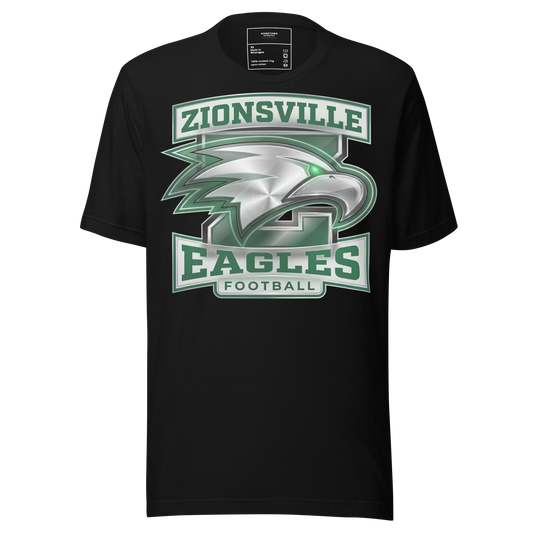 Zionsville Eagles Football T-Shirt in Black – Indiana Spirit Wear by Hometown Gameday Co.