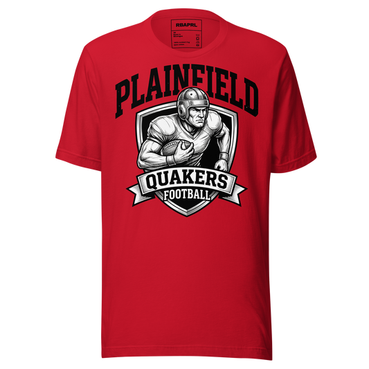 Plainfield Quakers Football T-Shirt in Red – Indiana Spirit Wear by Hometown Gameday Co.