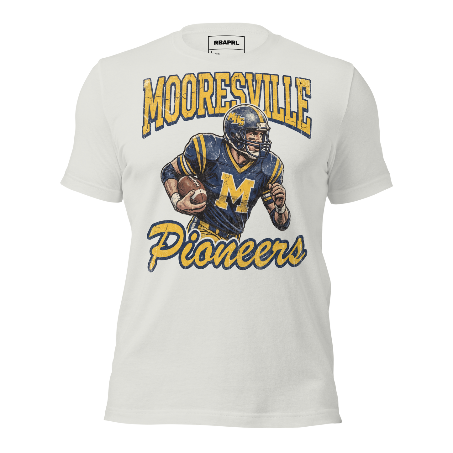 Mooresville Pioneers Football T-Shirt in Silver – Indiana Spirit Wear by Hometown Gameday Co.