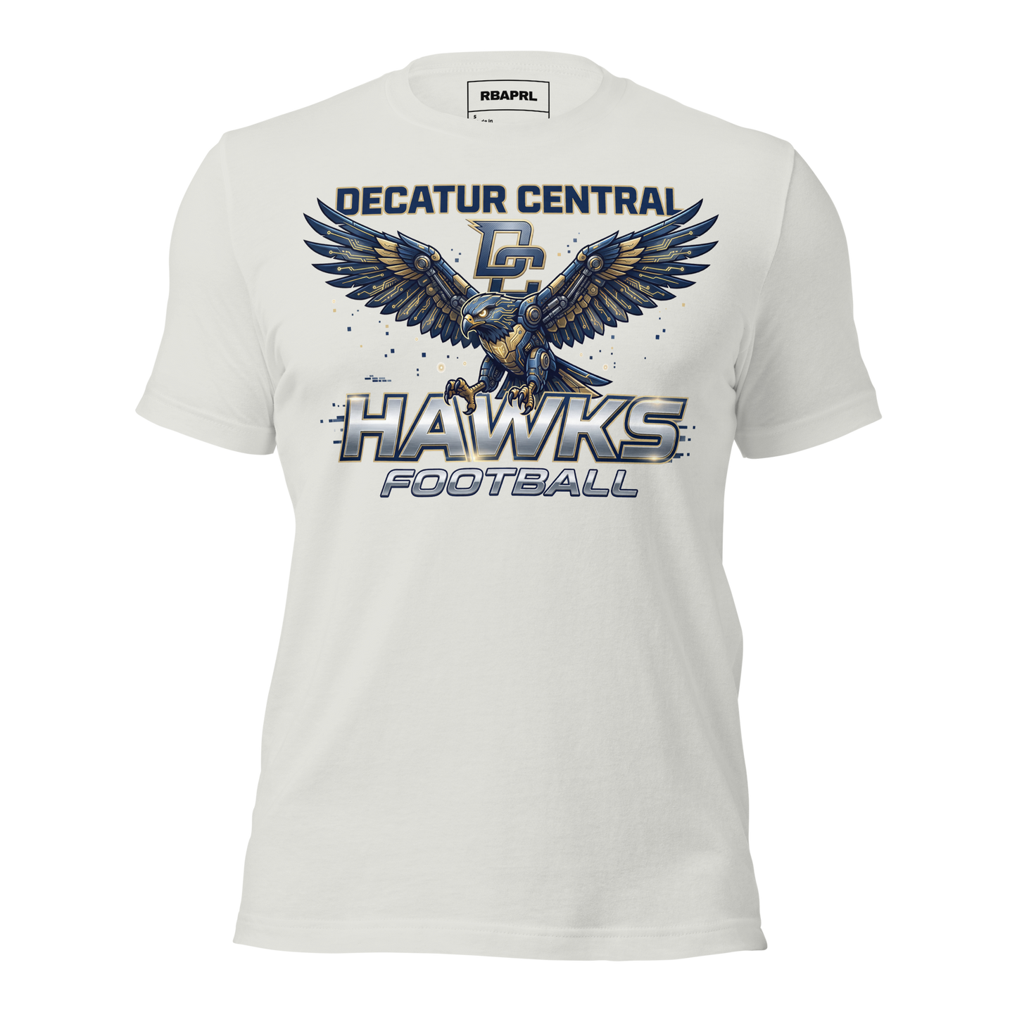 Decatur Central Hawks Football T-Shirt in Silver – Indiana Spirit Wear by Hometown Gameday Co.