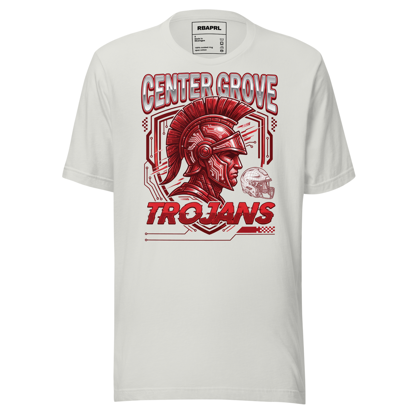 Center Grove Trojans Football T-Shirt in Silver – Indiana Spirit Wear by Hometown Gameday Co.