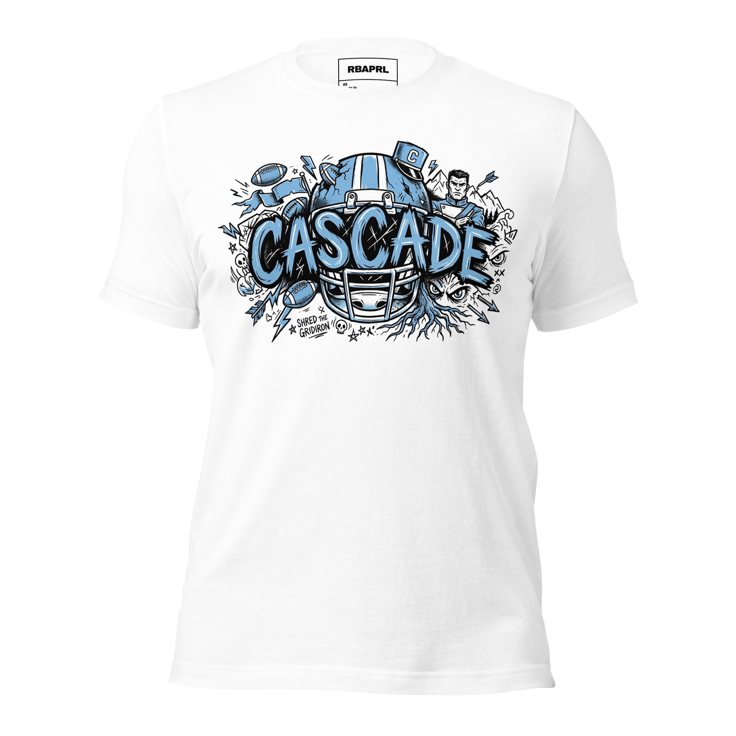 Cascade Cadets Football T-Shirt in White – Indiana Spirit Wear by Hometown Gameday Co.