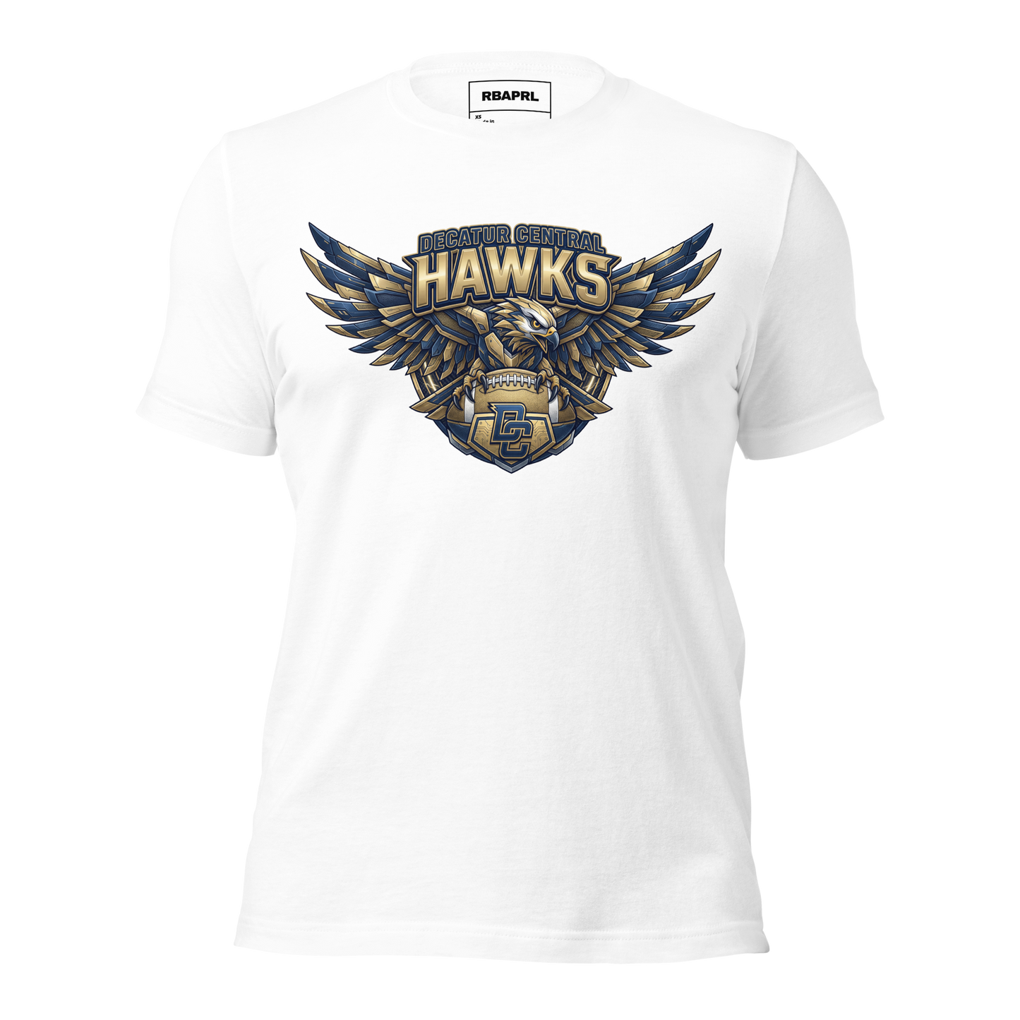 Decatur Central Hawks Football T-Shirt in White – Indiana Spirit Wear by Hometown Gameday Co.