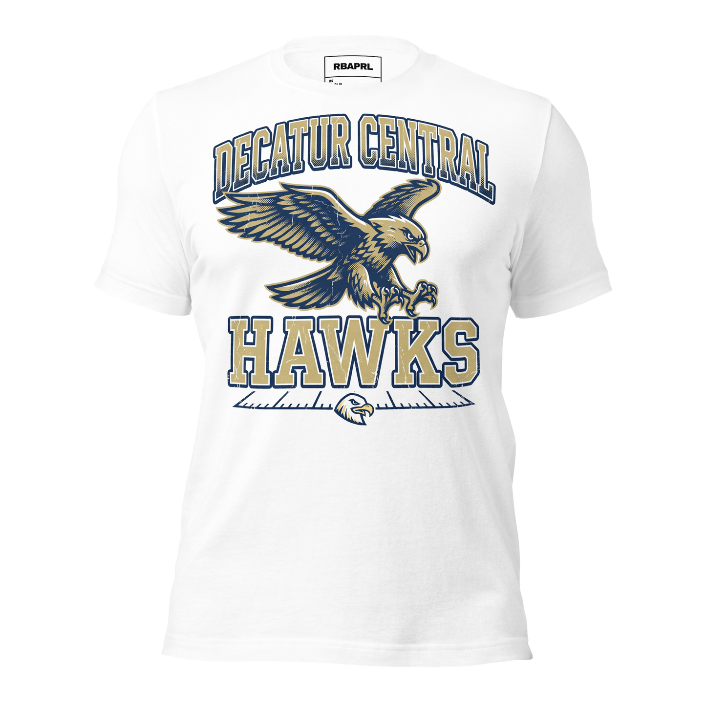 Decatur Central Hawks Football T-Shirt in White – Indiana Spirit Wear by Hometown Gameday Co.