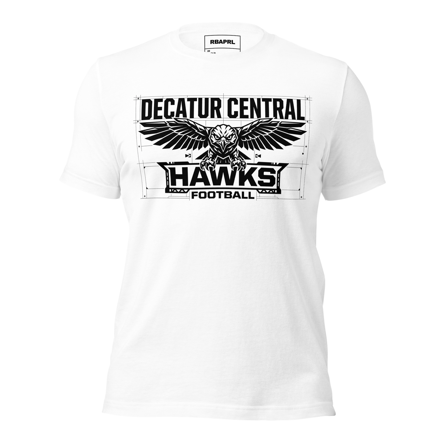 Decatur Central Hawks Football T-Shirt in White – Indiana Spirit Wear by Hometown Gameday Co.