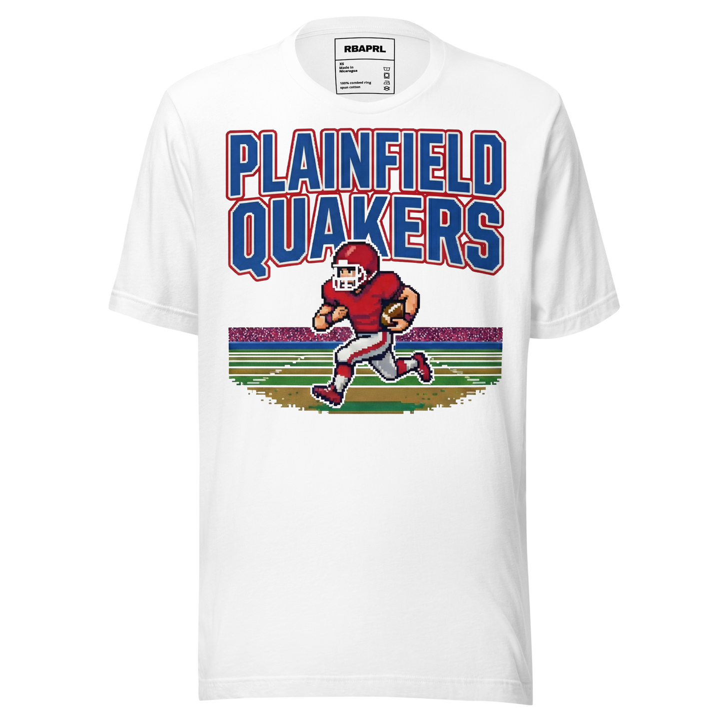 Plainfield Quakers Football T-Shirt in White – Indiana Spirit Wear by Hometown Gameday Co.