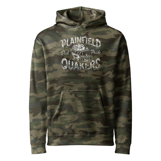 Plainfield Quakers Football Camo Hoodie in Forest Camo – Indiana Spirit Wear by Hometown Gameday Co.