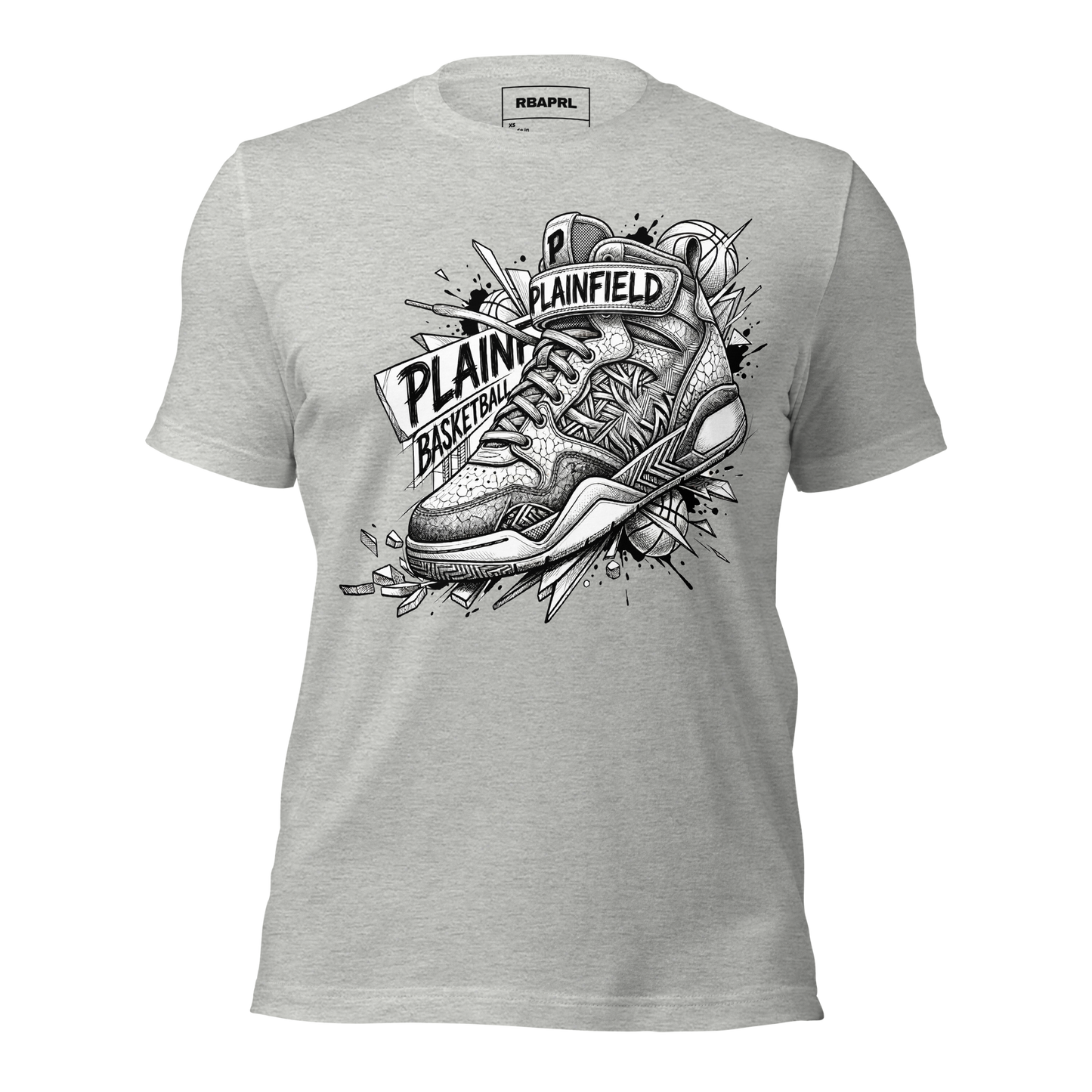 Plainfield Quakers Basketball T-Shirt in Athletic Heather – Indiana Spirit Wear by Hometown Gameday Co.