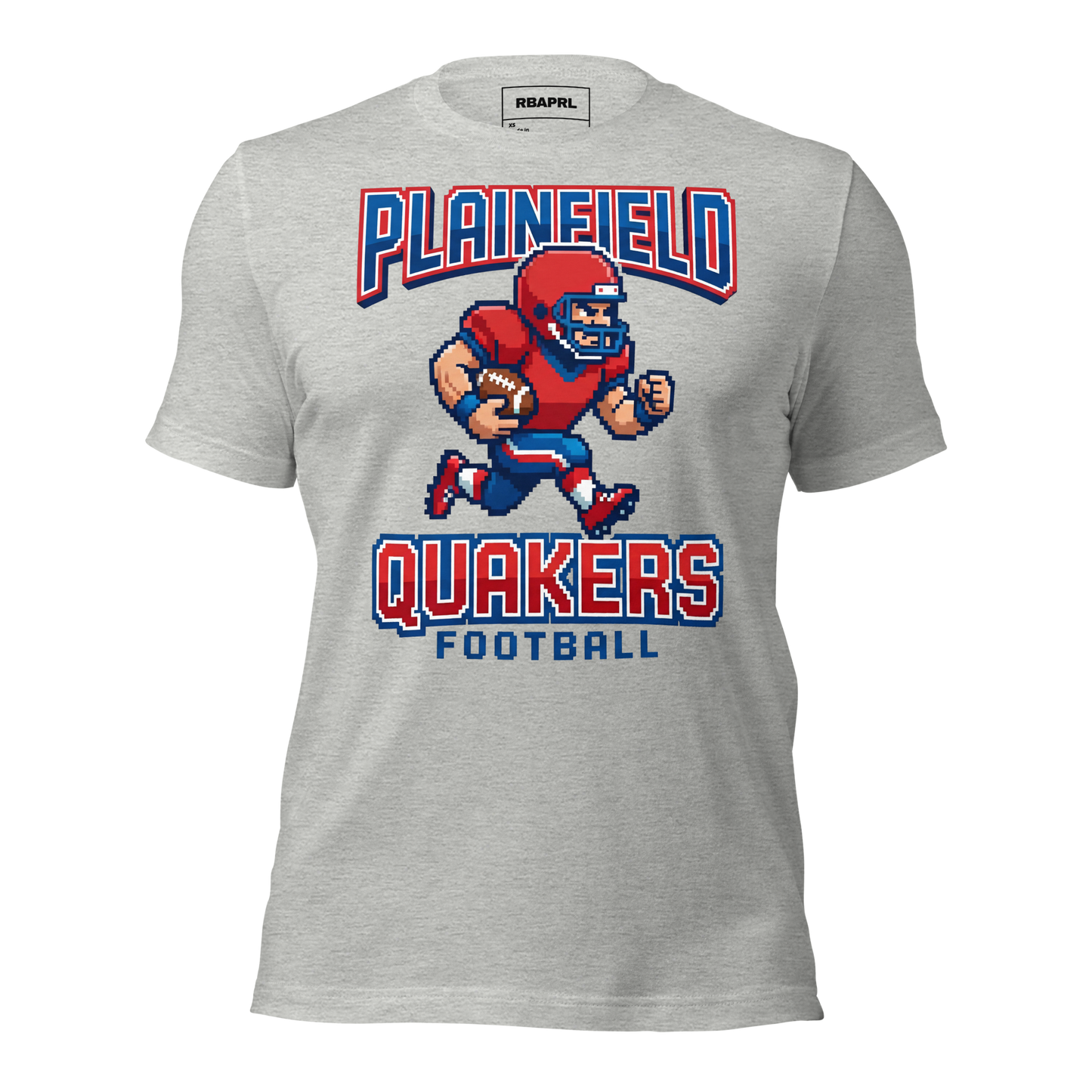 Plainfield Quakers Football T-Shirt in Athletic Heather – Indiana Spirit Wear by Hometown Gameday Co.