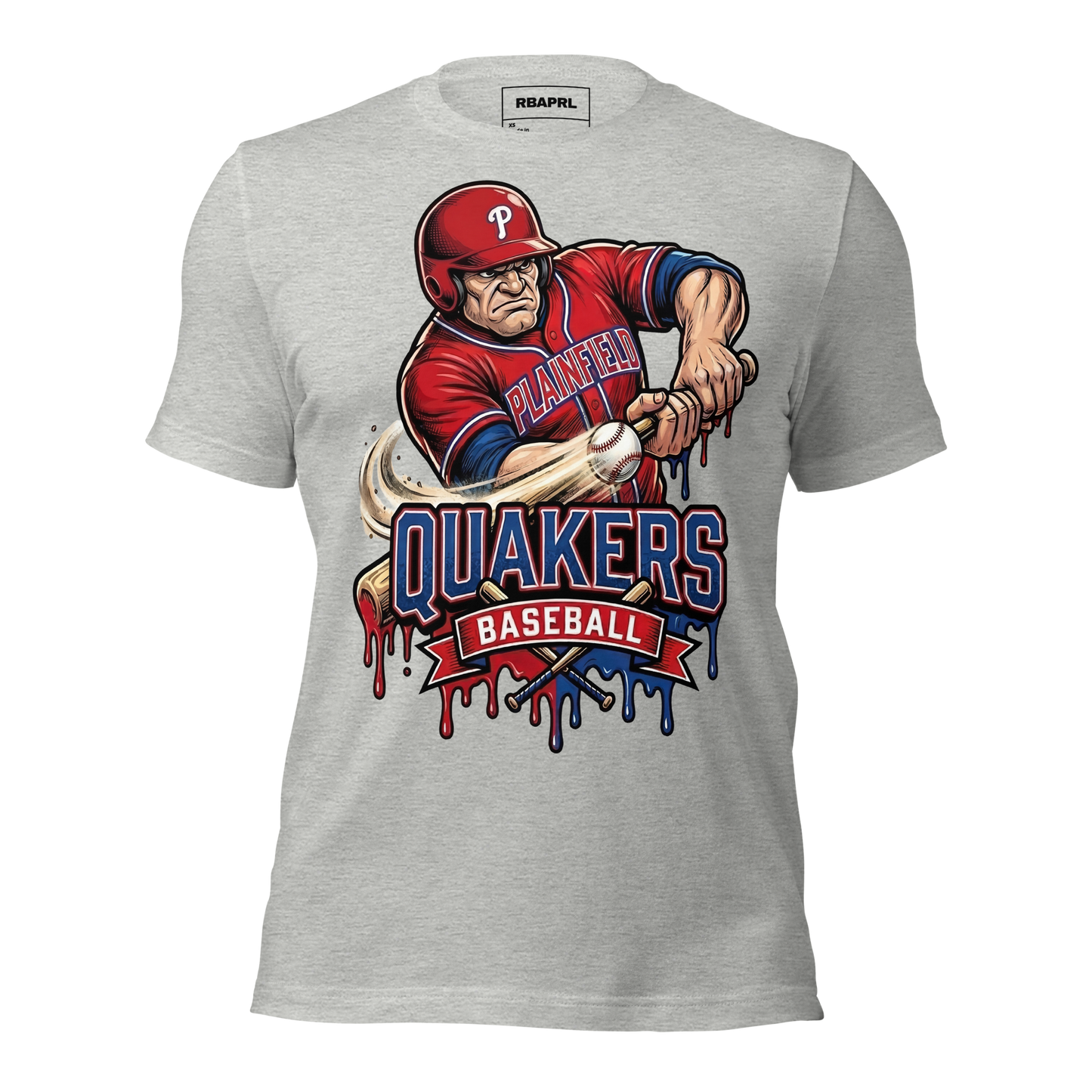 Plainfield Quakers Baseball T-Shirt in Athletic Heather – Indiana Spirit Wear by Hometown Gameday Co.