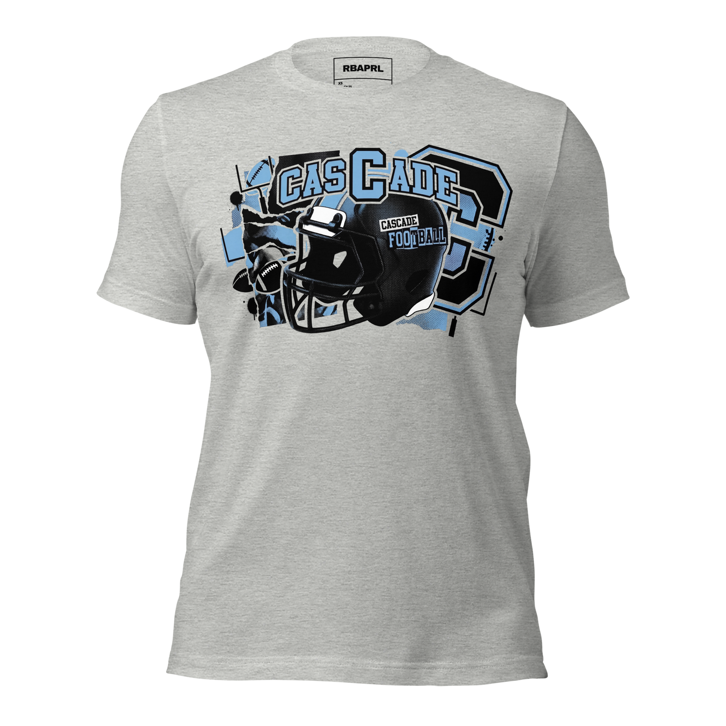 Cascade Cadets Football T-Shirt in Athletic Heather – Indiana Spirit Wear by Hometown Gameday Co.