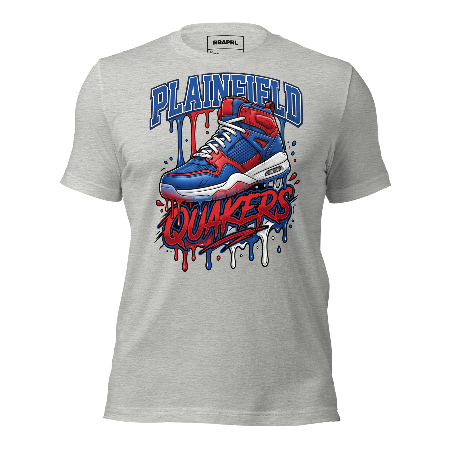 Plainfield Quakers Basketball T-Shirt in Athletic Heather – Indiana Spirit Wear by Hometown Gameday Co.