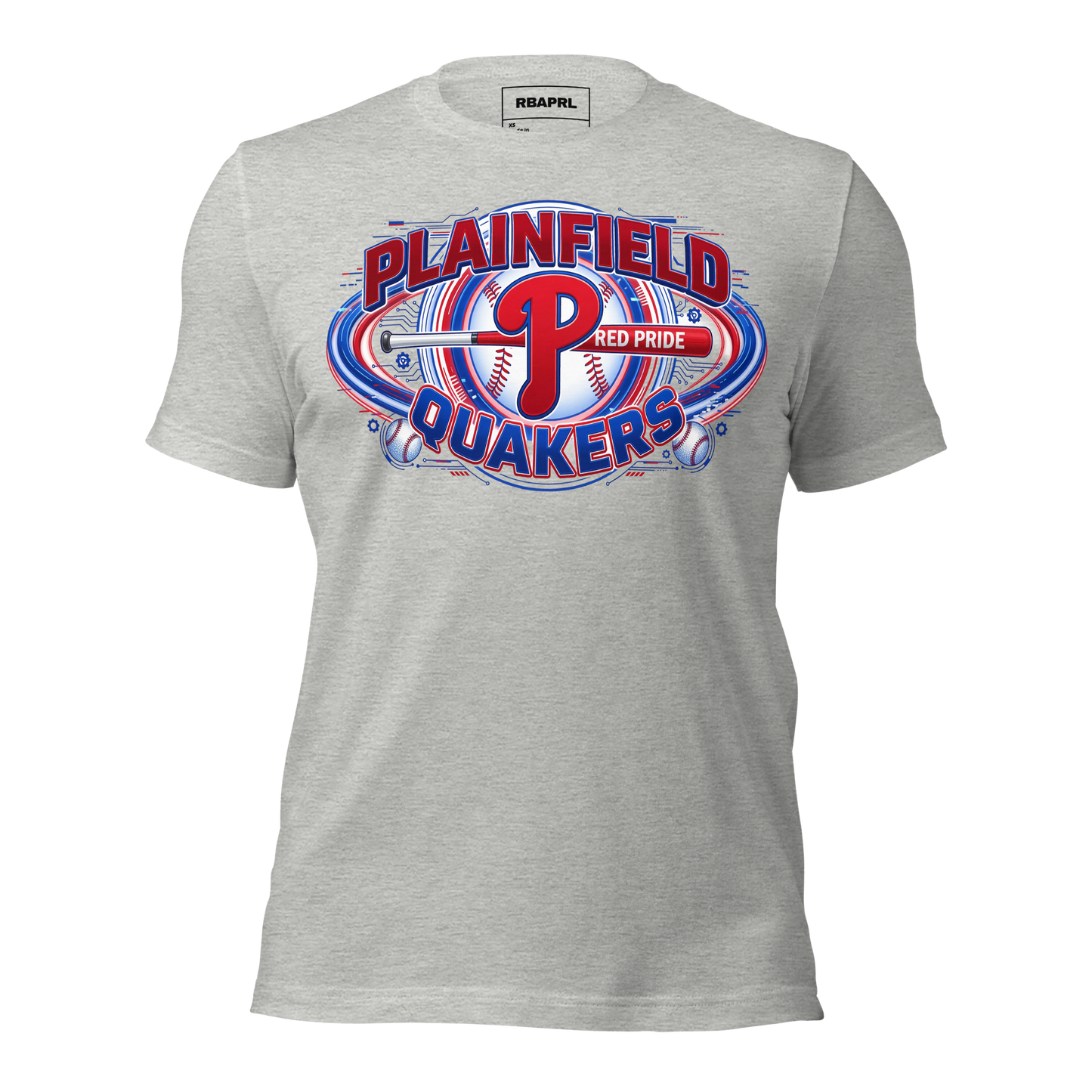 Plainfield Quakers Baseball T-Shirt in Athletic Heather – Indiana Spirit Wear by Hometown Gameday Co.