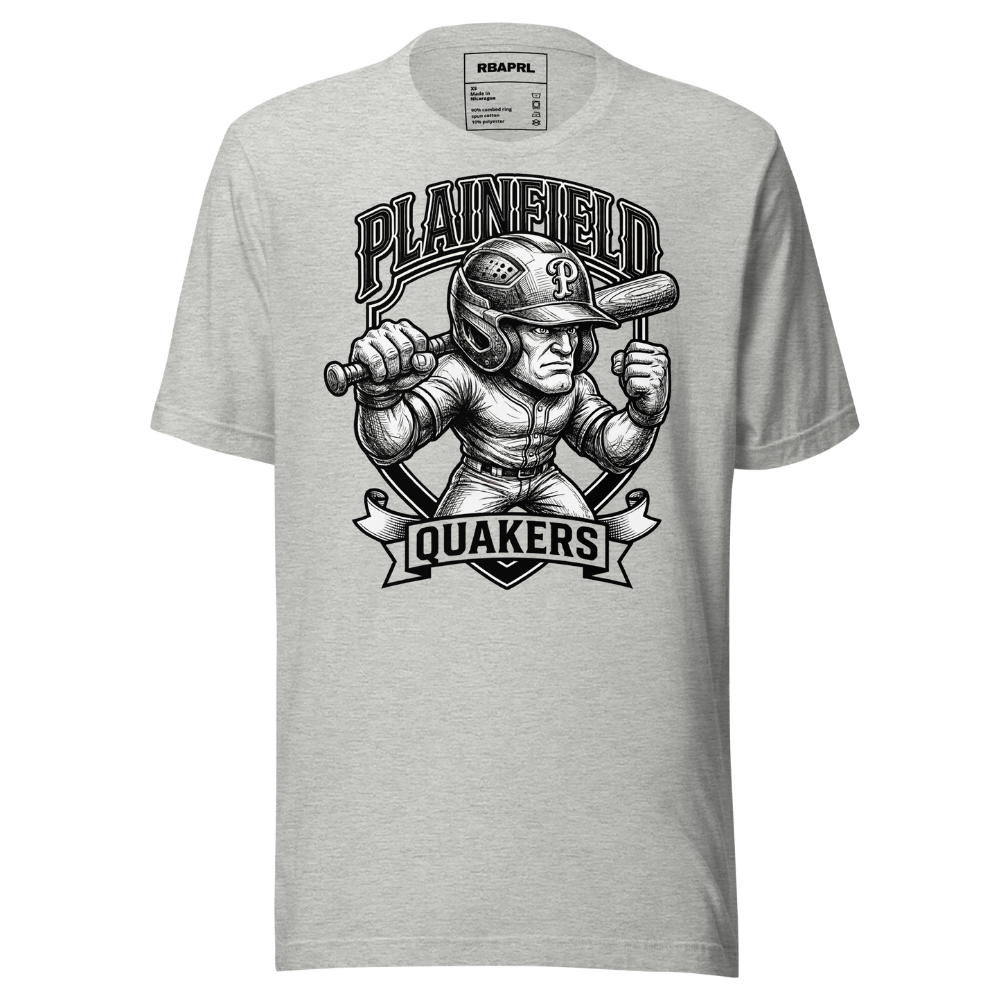 Plainfield Quakers Baseball T-Shirt in Athletic Heather – Indiana Spirit Wear by Hometown Gameday Co.