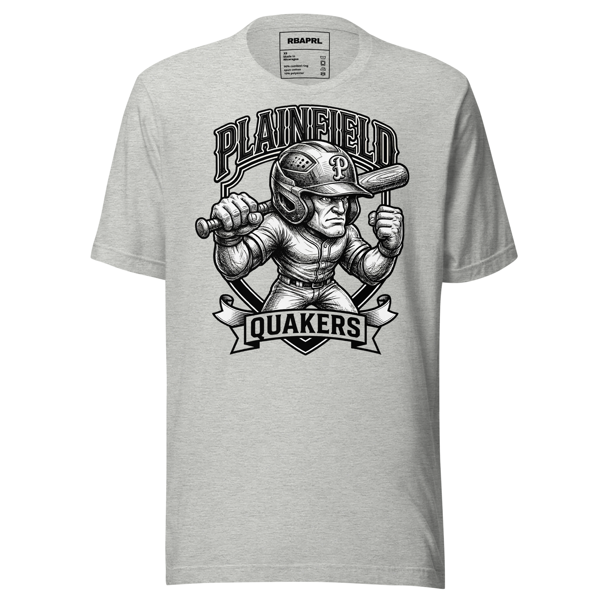 Plainfield Quakers Baseball T-Shirt in Athletic Heather – Indiana Spirit Wear by Hometown Gameday Co.