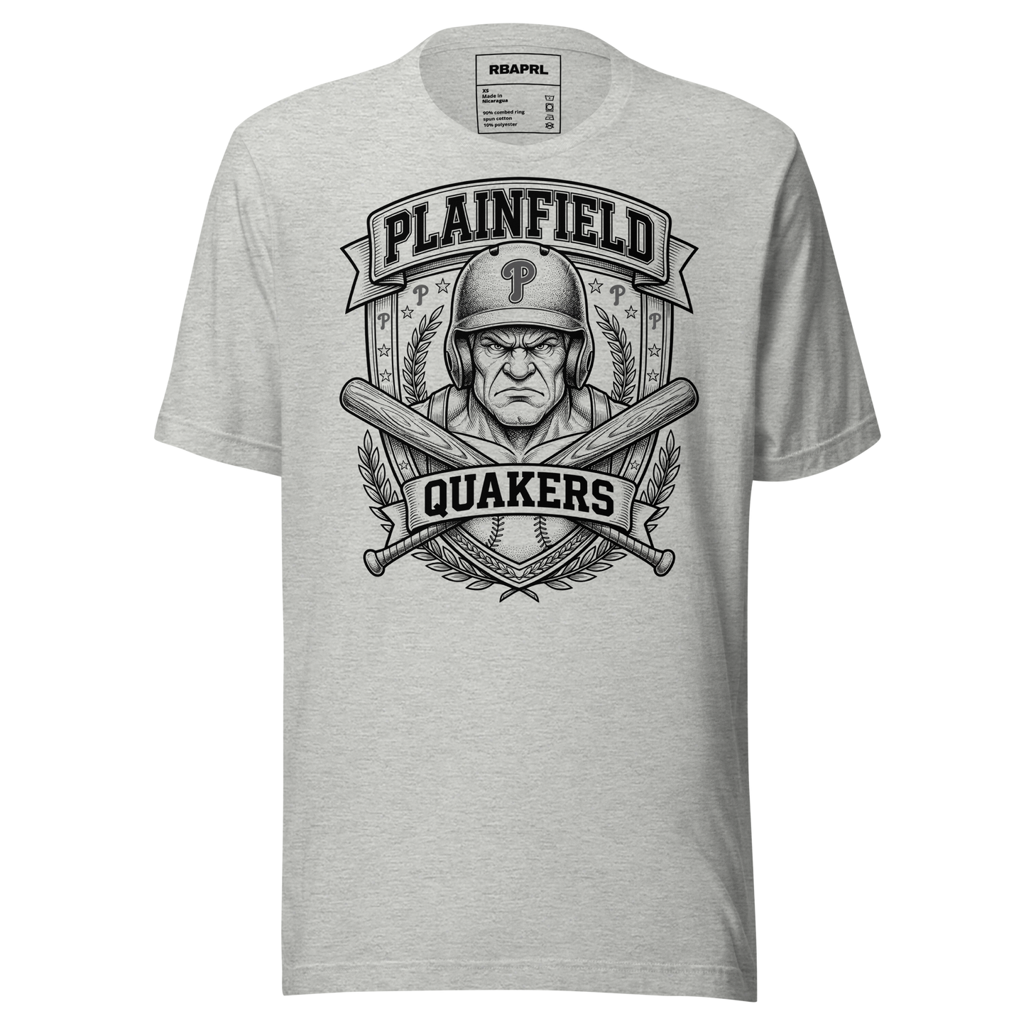 Plainfield Quakers Baseball T-Shirt in Athletic Heather – Indiana Spirit Wear by Hometown Gameday Co.