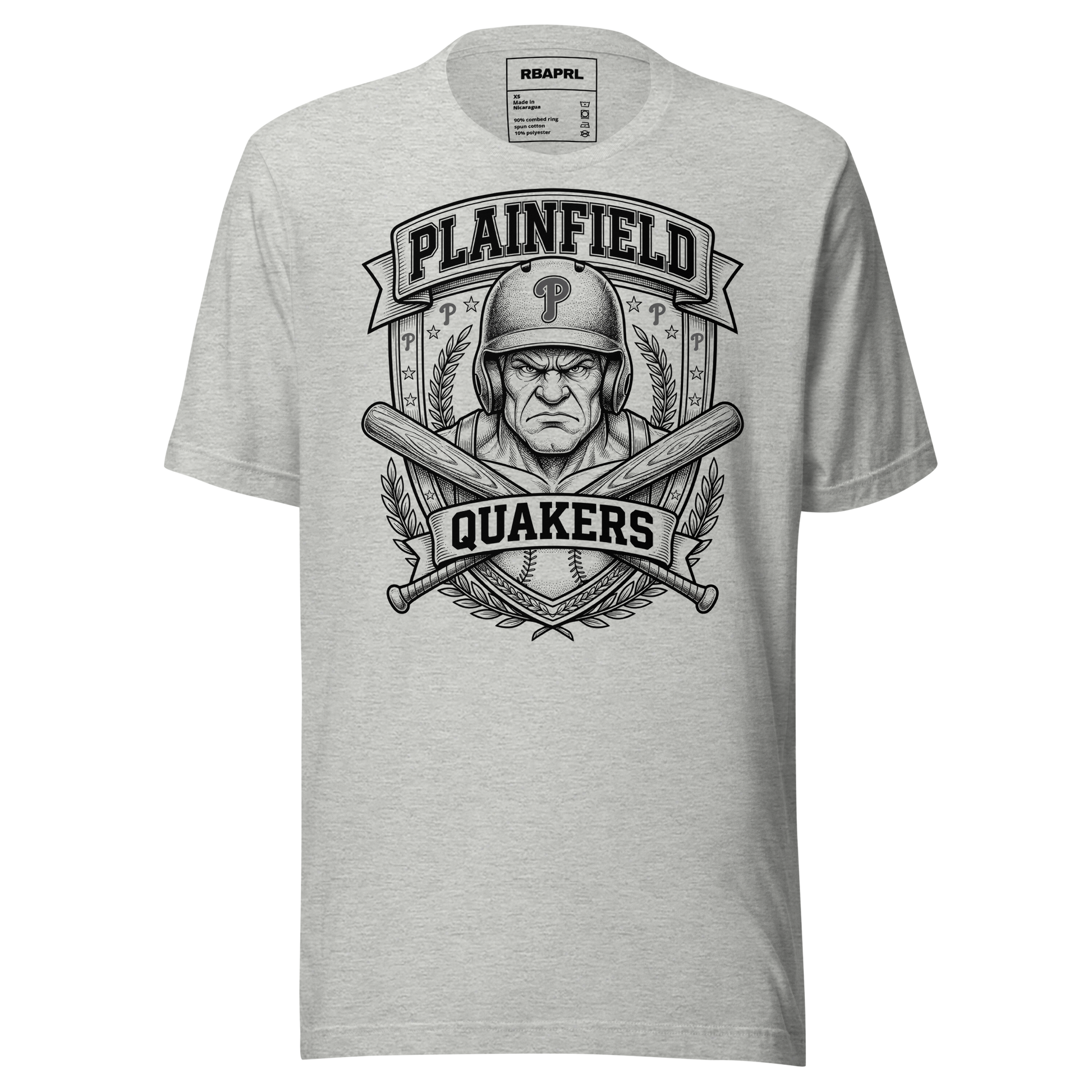 Plainfield Quakers Baseball T-Shirt in Athletic Heather – Indiana Spirit Wear by Hometown Gameday Co.