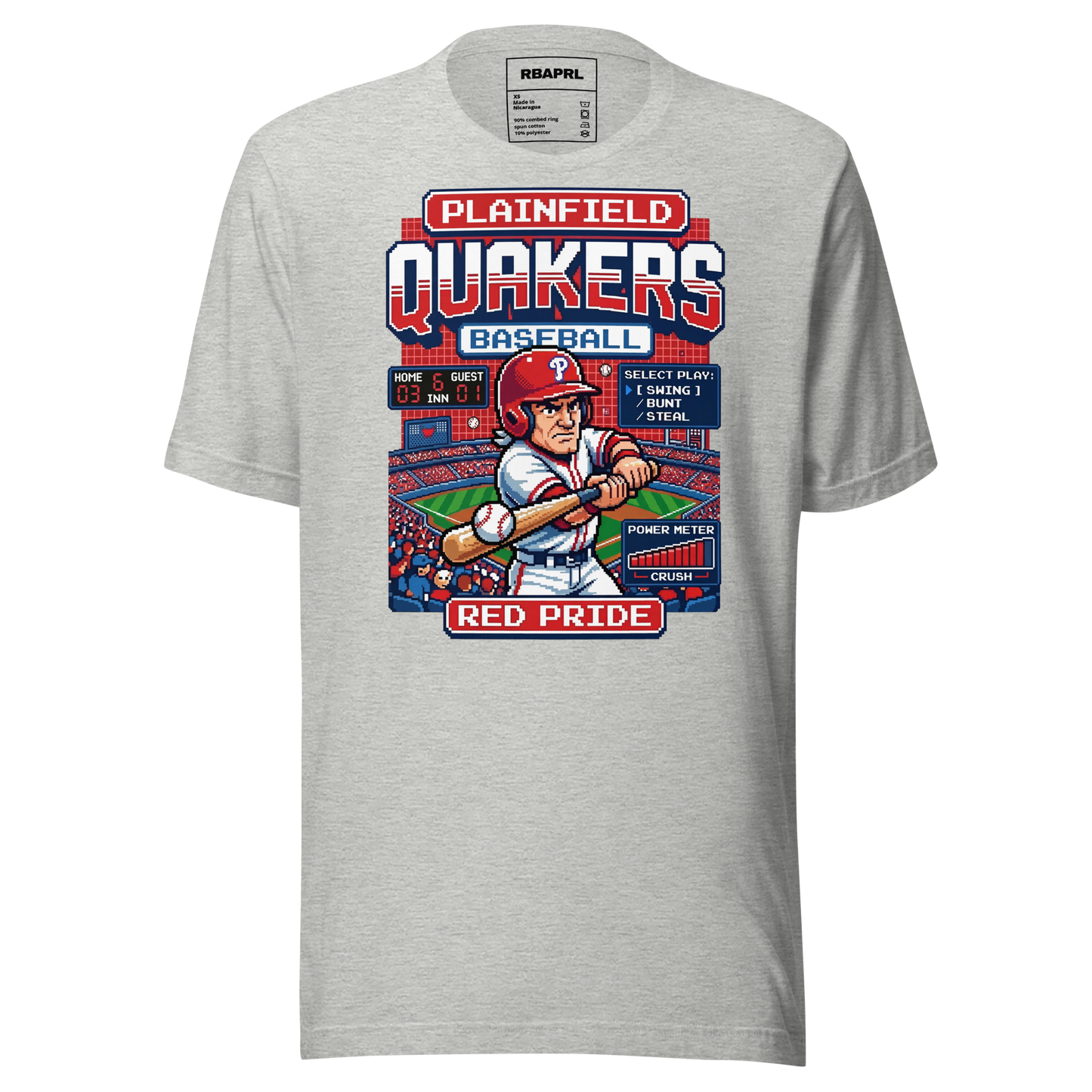 Plainfield Quakers Baseball T-Shirt in Athletic Heather – Indiana Spirit Wear by Hometown Gameday Co.