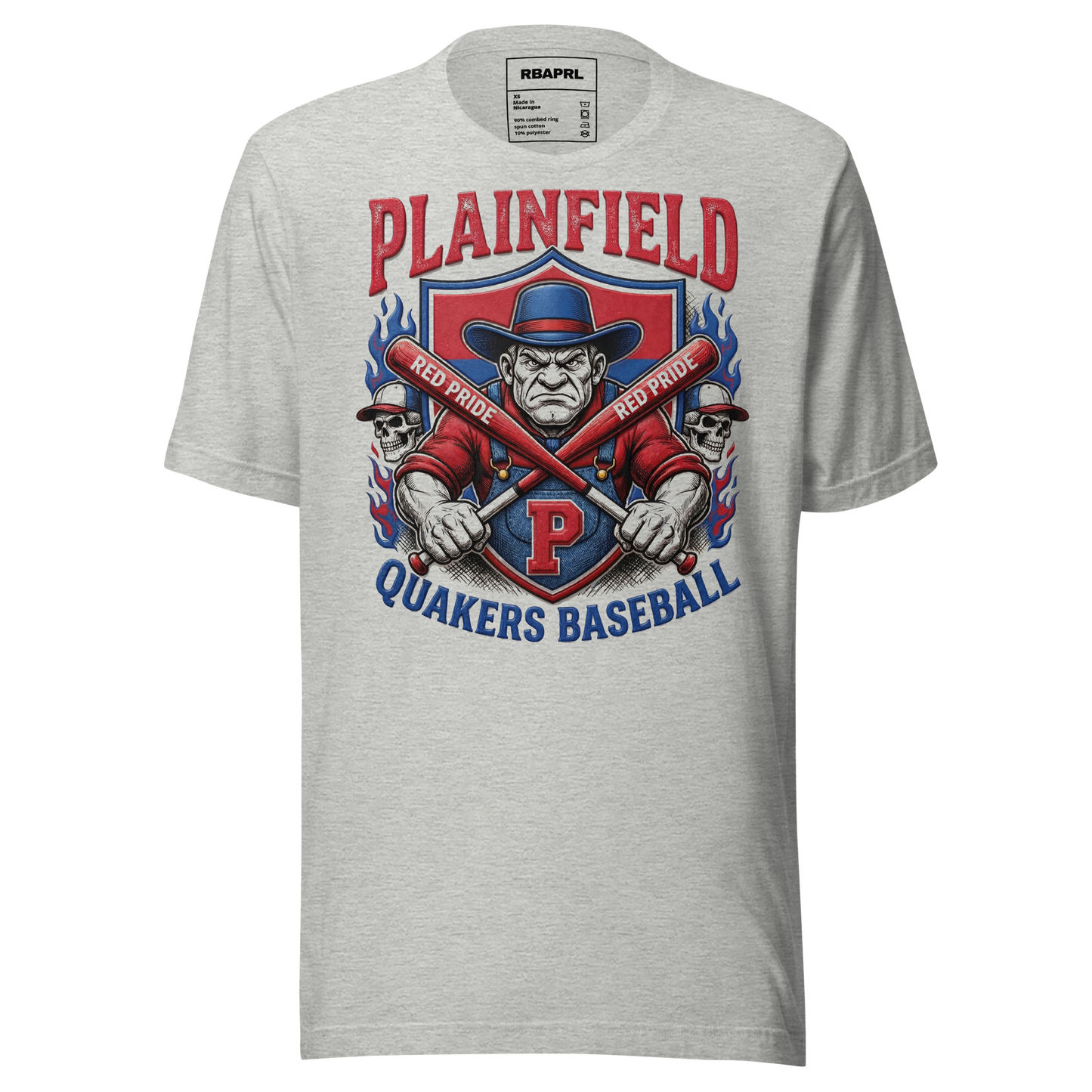 Plainfield Quakers Baseball T-Shirt in Athletic Heather – Indiana Spirit Wear by Hometown Gameday Co.