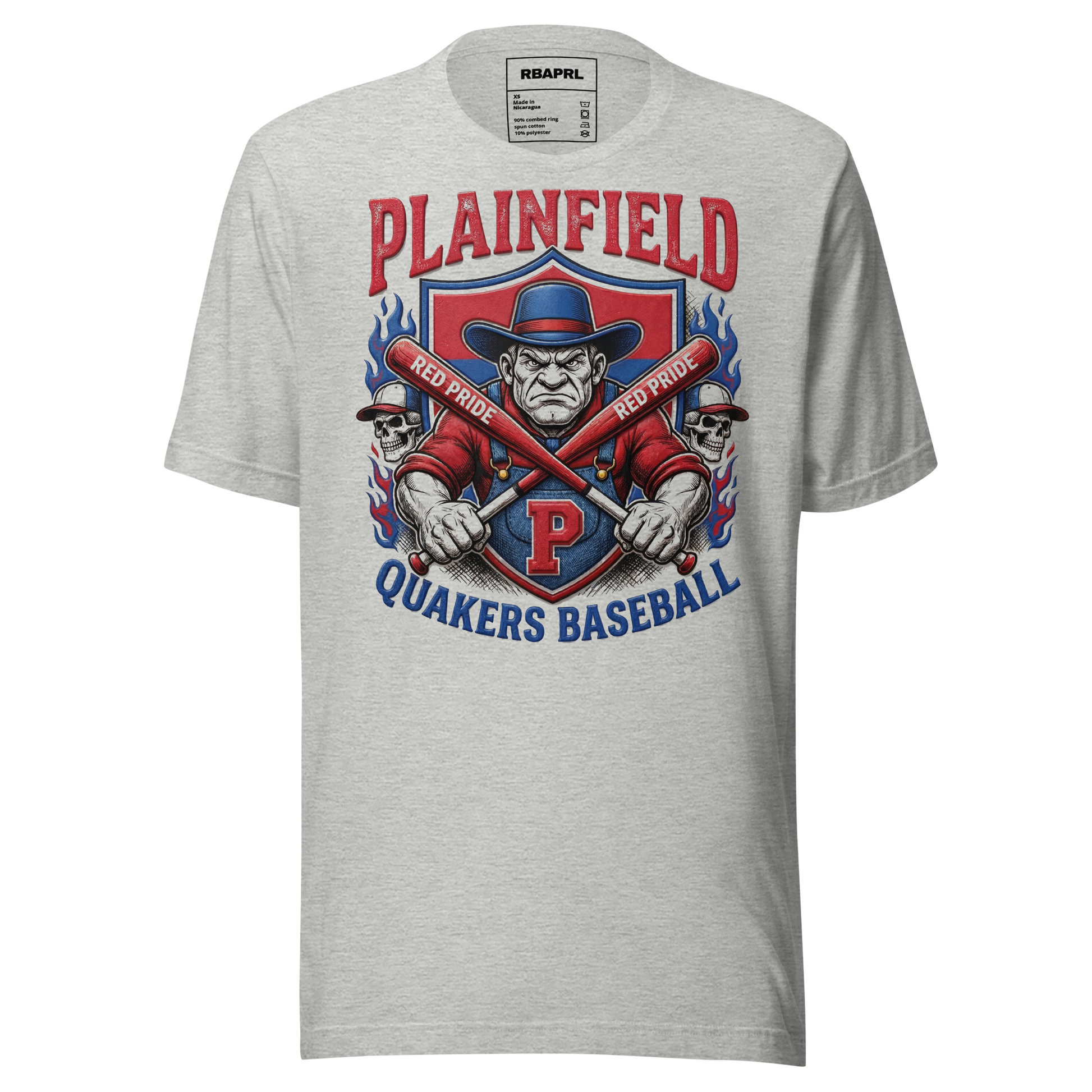 Plainfield Quakers Baseball T-Shirt in Athletic Heather – Indiana Spirit Wear by Hometown Gameday Co.