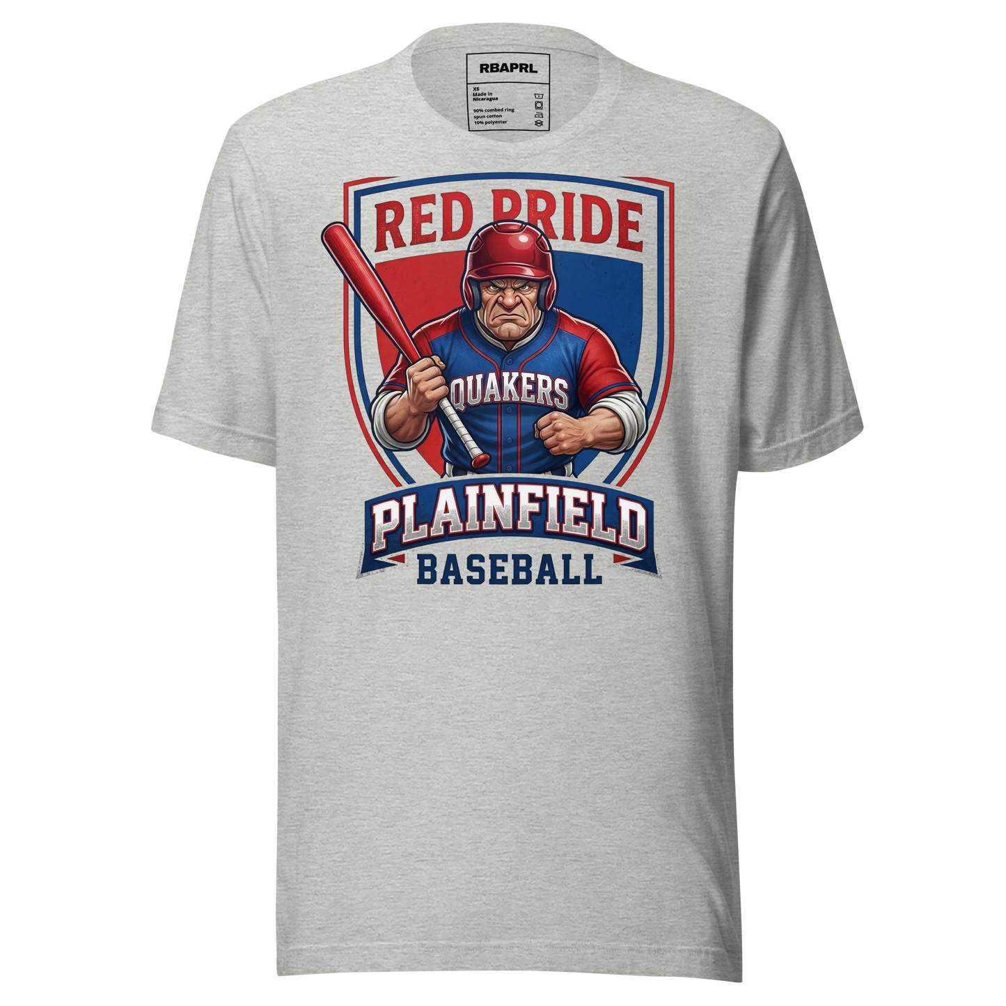 Plainfield Quakers Baseball T-Shirt in Athletic Heather – Indiana Spirit Wear by Hometown Gameday Co.