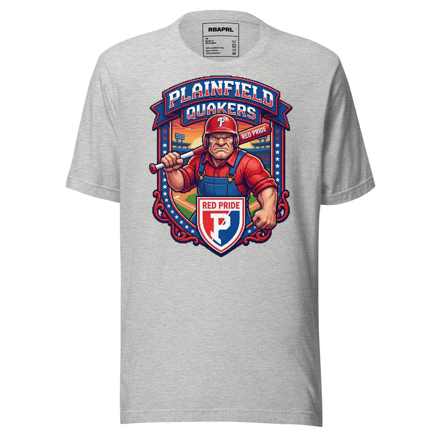 Plainfield Quakers Baseball T-Shirt in Athletic Heather – Indiana Spirit Wear by Hometown Gameday Co.