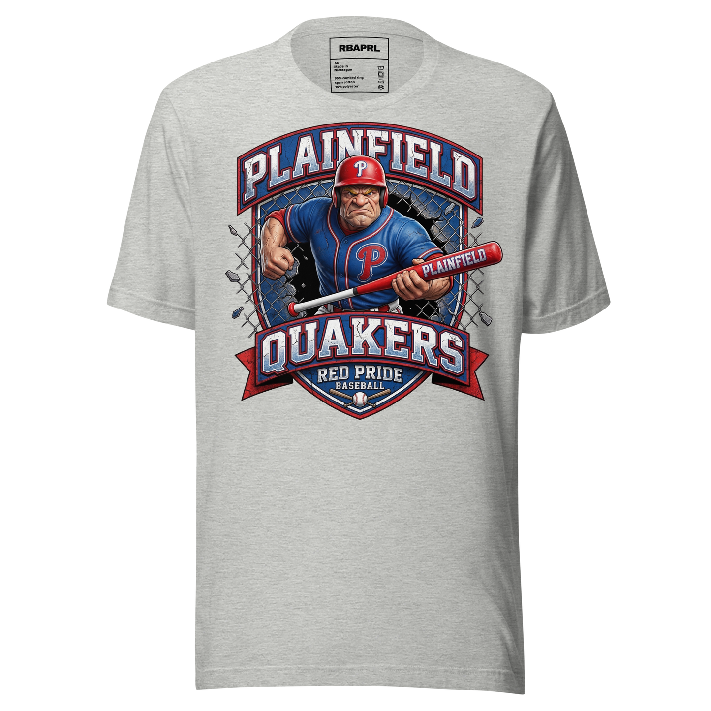 Plainfield Quakers Baseball T-Shirt in Athletic Heather – Indiana Spirit Wear by Hometown Gameday Co.