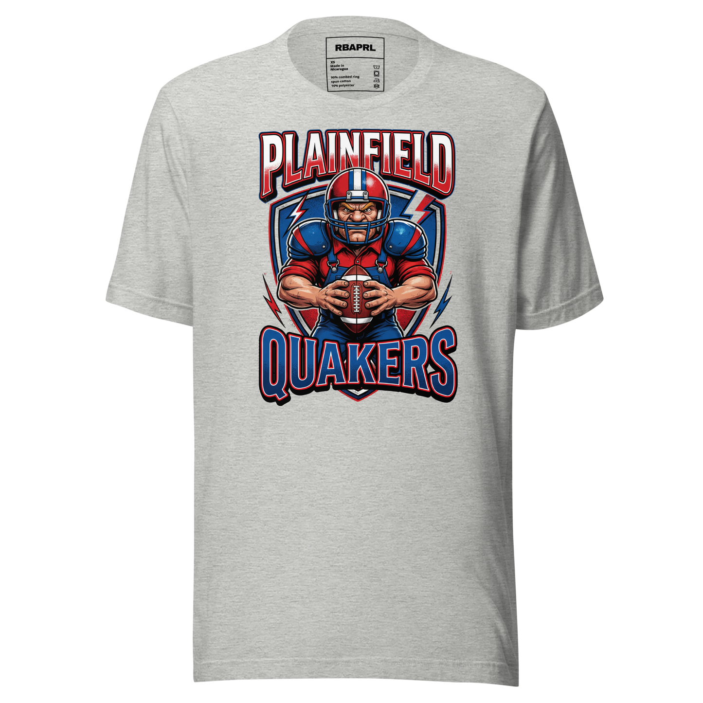 Plainfield Quakers Football T-Shirt in Athletic Heather – Indiana Spirit Wear by Hometown Gameday Co.